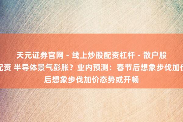 天元证券官网 - 线上炒股配资杠杆 - 散户股票杠杆怎么配资 半导体景气彭胀？业内预测：春节后想象步伐加价态势或开畅