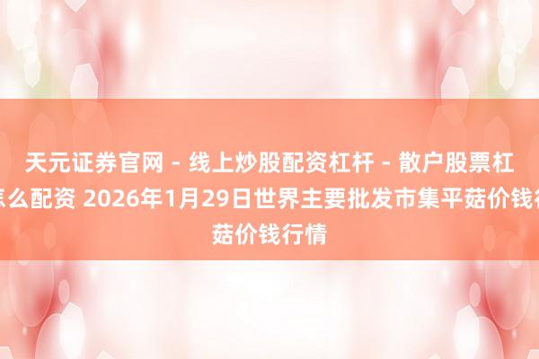 天元证券官网 - 线上炒股配资杠杆 - 散户股票杠杆怎么配资 2026年1月29日世界主要批发市集平菇价钱行情