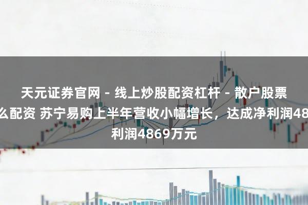 天元证券官网 - 线上炒股配资杠杆 - 散户股票杠杆怎么配资 苏宁易购上半年营收小幅增长，达成净利润4869万元