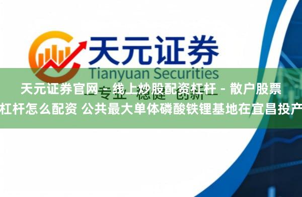 天元证券官网 - 线上炒股配资杠杆 - 散户股票杠杆怎么配资 公共最大单体磷酸铁锂基地在宜昌投产