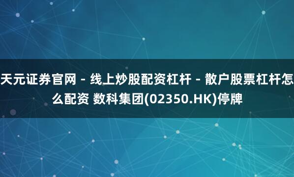 天元证券官网 - 线上炒股配资杠杆 - 散户股票杠杆怎么配资 数科集团(02350.HK)停牌