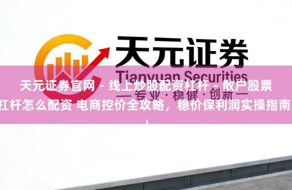 天元证券官网 - 线上炒股配资杠杆 - 散户股票杠杆怎么配资 电商控价全攻略，稳价保利润实操指南！