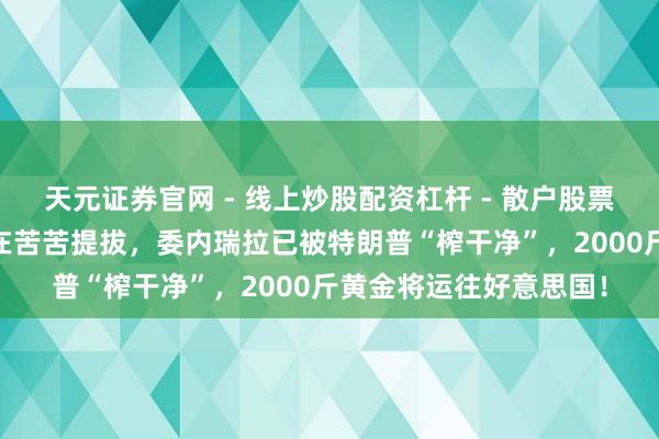 天元证券官网 - 线上炒股配资杠杆 - 散户股票杠杆怎么配资 伊朗还在苦苦提拔，委内瑞拉已被特朗普“榨干净”，2000斤黄金将运往好意思国！