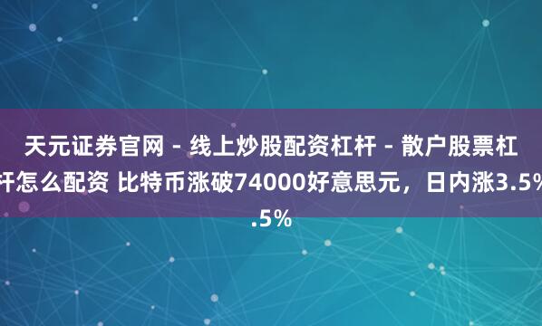 天元证券官网 - 线上炒股配资杠杆 - 散户股票杠杆怎么配资 比特币涨破74000好意思元，日内涨3.5%