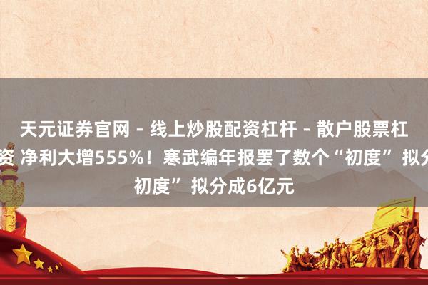 天元证券官网 - 线上炒股配资杠杆 - 散户股票杠杆怎么配资 净利大增555%！寒武编年报罢了数个“初度” 拟分成6亿元