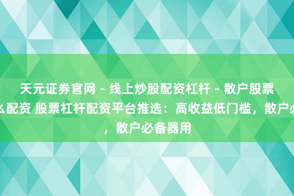 天元证券官网 - 线上炒股配资杠杆 - 散户股票杠杆怎么配资 股票杠杆配资平台推选：高收益低门槛，散户必备器用