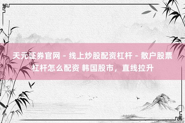 天元证券官网 - 线上炒股配资杠杆 - 散户股票杠杆怎么配资 韩国股市，直线拉升